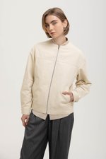 FRANKIE UTILITY BARN JACKET W REMOVABLE LEATHER COLLAR