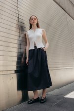 VARLEY LOW WAIST ELASTICATED CHAMBRAY DENIM SKIRT