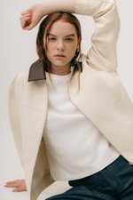 FRANKIE UTILITY BARN JACKET W REMOVABLE LEATHER COLLAR