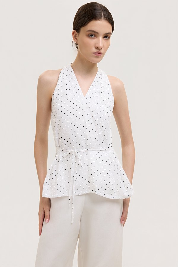 STEPHY HALTER POLKA DOT TOP