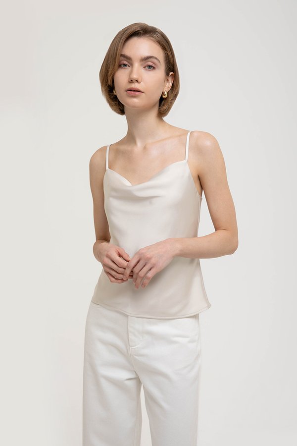 LIVIA COWL SATIN CAMI TOP