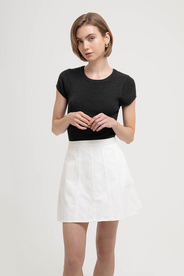MAVEN PANELLED DENIM MINI SKIRT