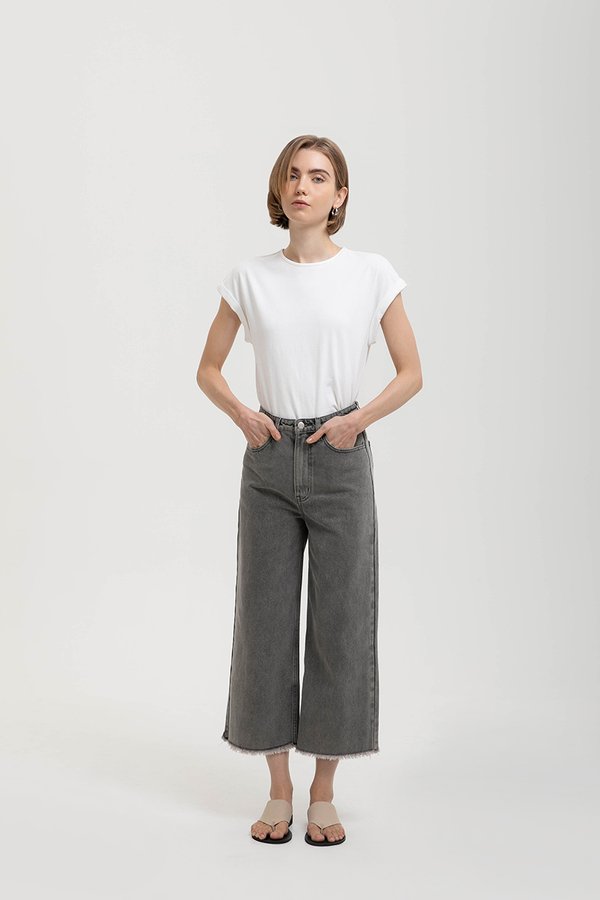 MARLON RAW HEM CROPPED JEANS