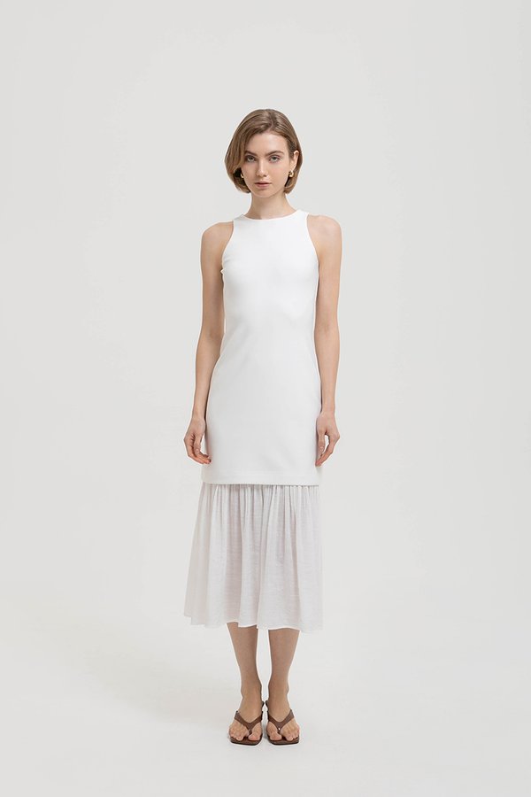 CASSIA SHEATH DRESS W REMOVABLE SHEER SKIRT