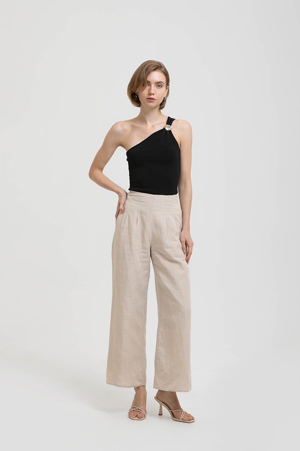 IRIS PLEATED LINEN PANTS