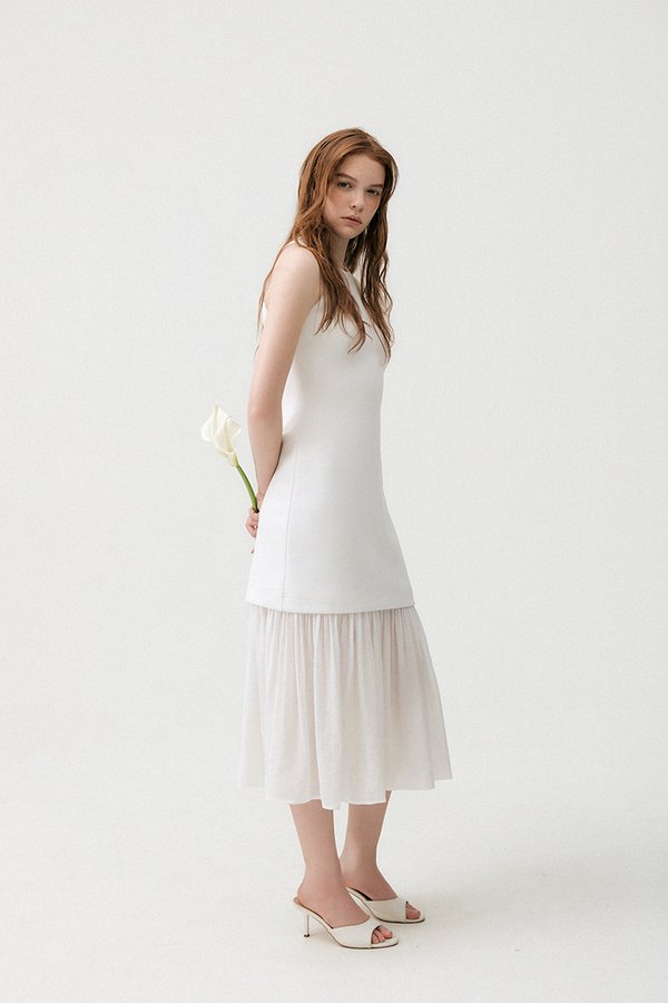 CASSIA SHEATH DRESS W REMOVABLE SHEER SKIRT