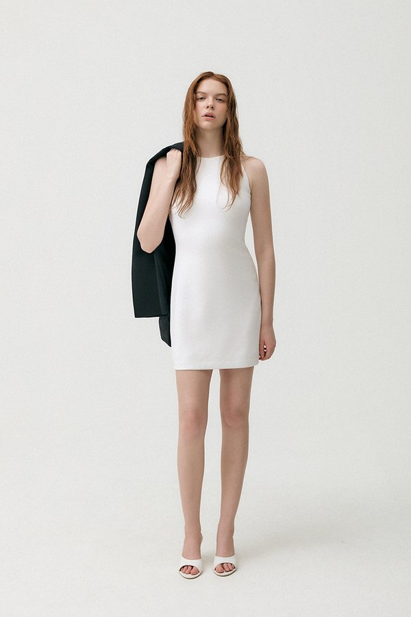 CASSIA SHEATH DRESS W REMOVABLE SHEER SKIRT
