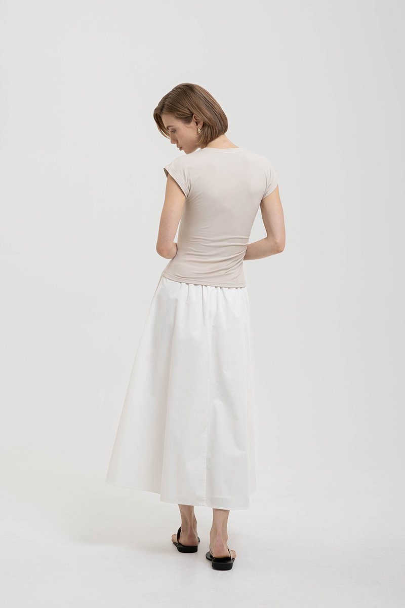 EDDIE CAP SLEEVE RUCHED TEE