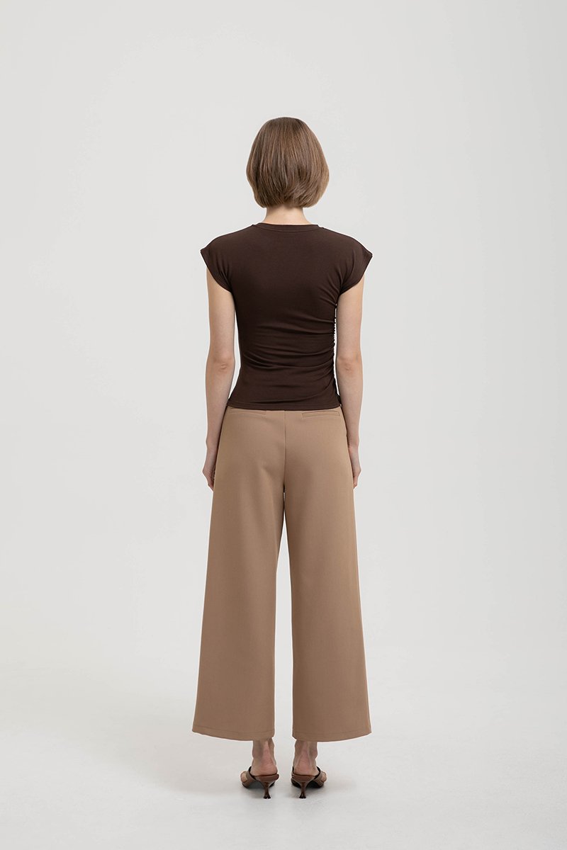 EDDIE CAP SLEEVE RUCHED TEE
