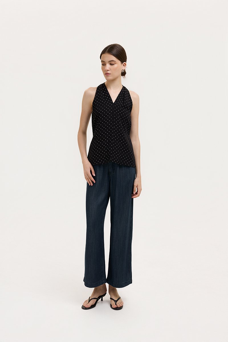 STEPHY HALTER POLKA DOT TOP