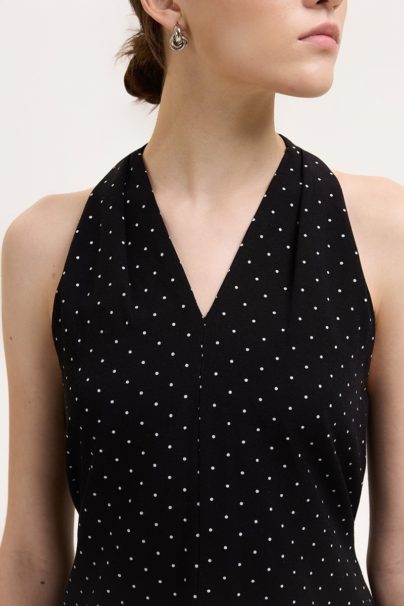 STEPHY HALTER POLKA DOT TOP