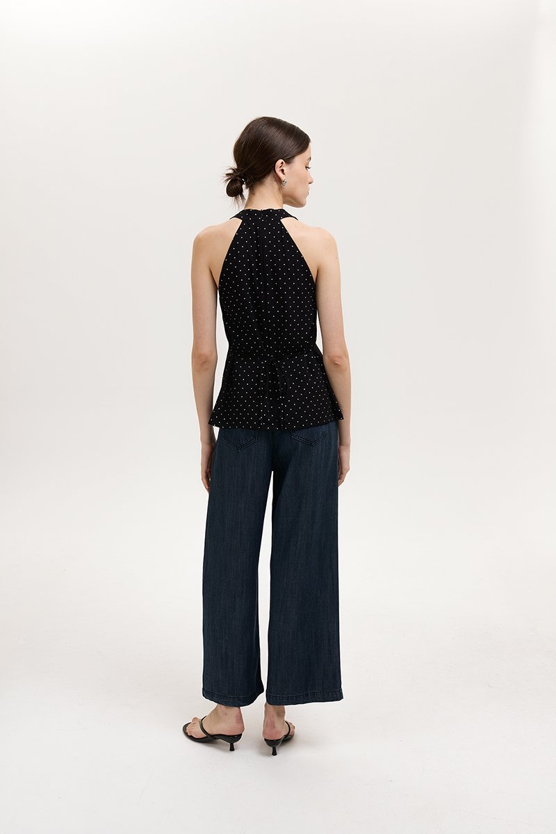 STEPHY HALTER POLKA DOT TOP