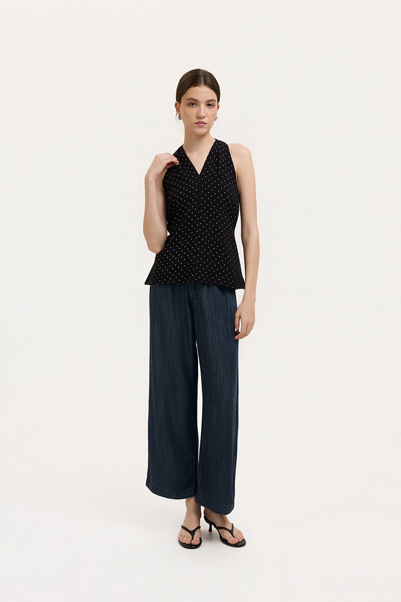STEPHY HALTER POLKA DOT TOP