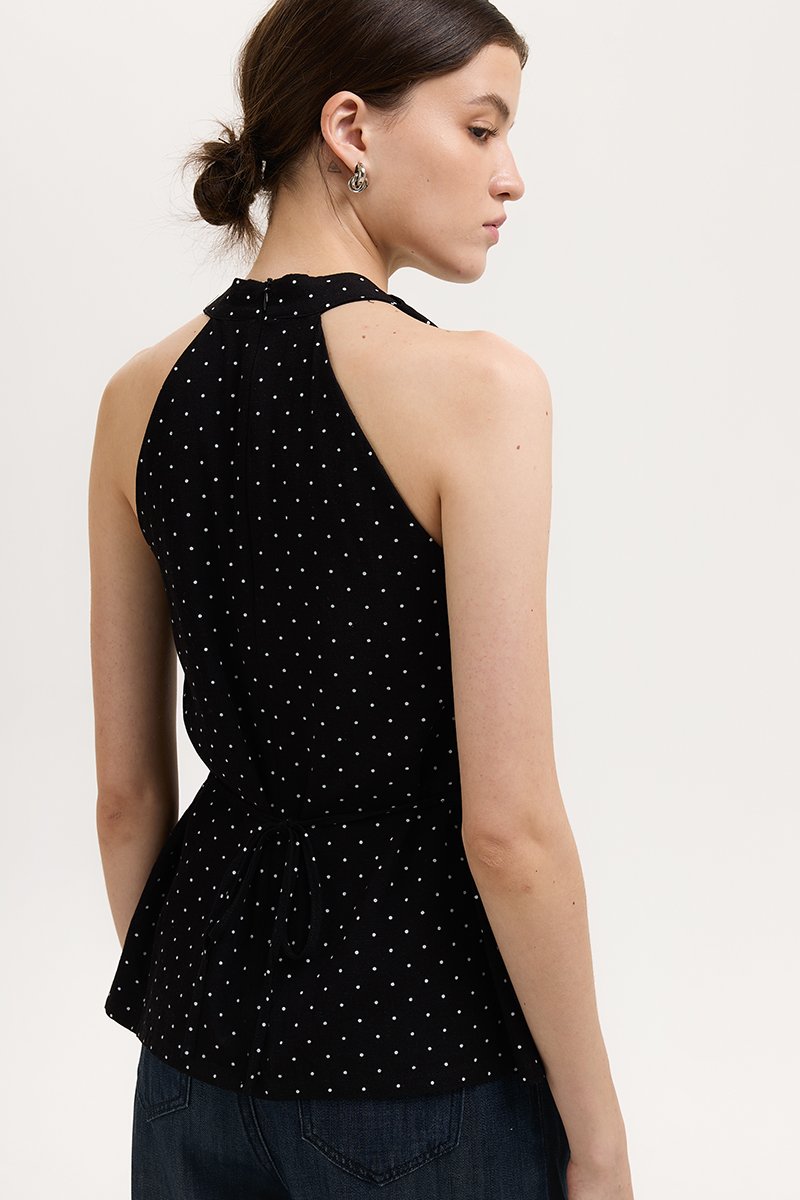 STEPHY HALTER POLKA DOT TOP