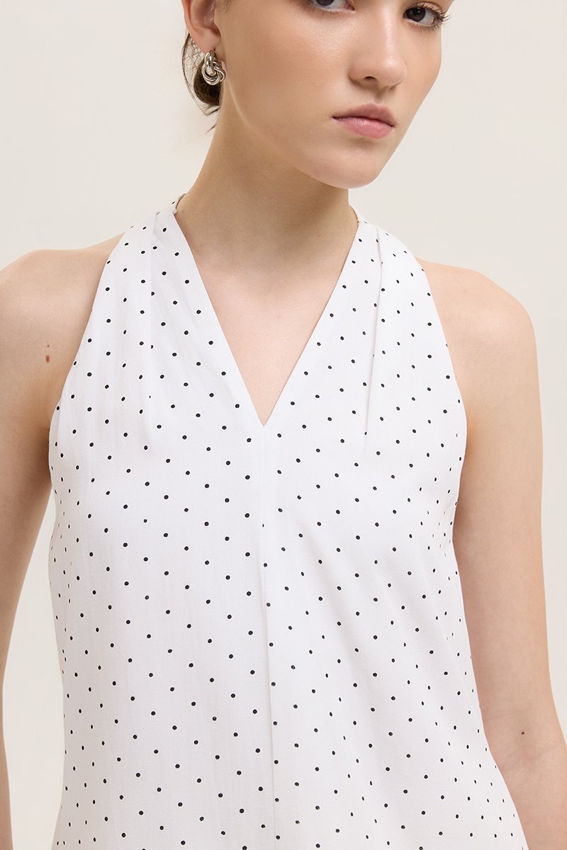 STEPHY HALTER POLKA DOT TOP