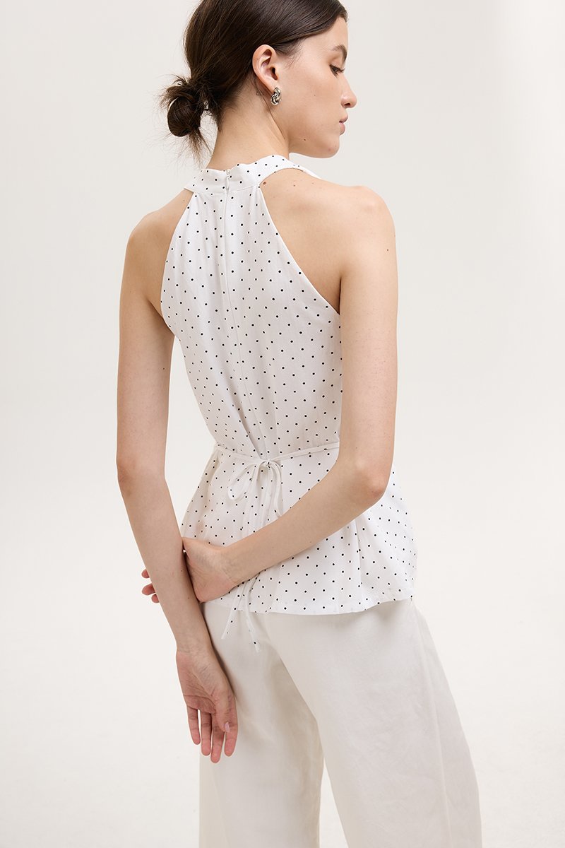 STEPHY HALTER POLKA DOT TOP