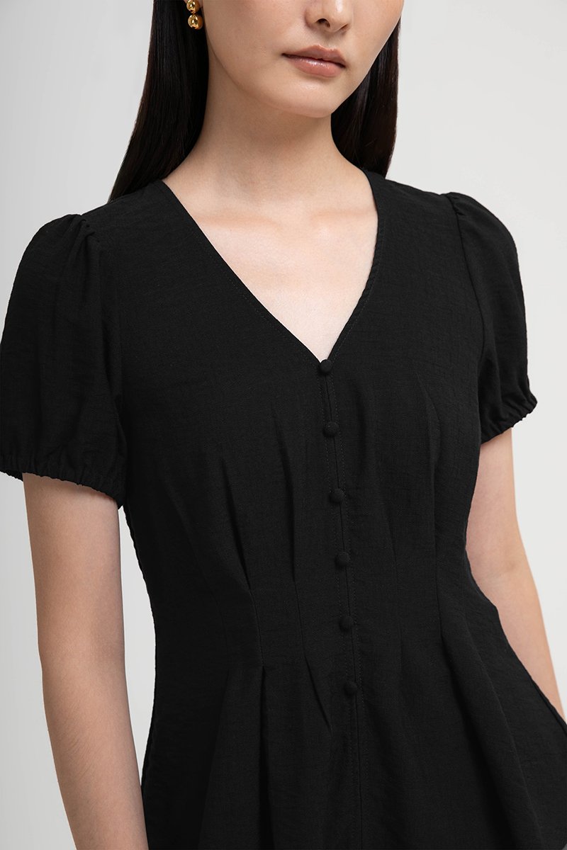 MIKAELA PIN TUCK BUTTONDOWN TOP