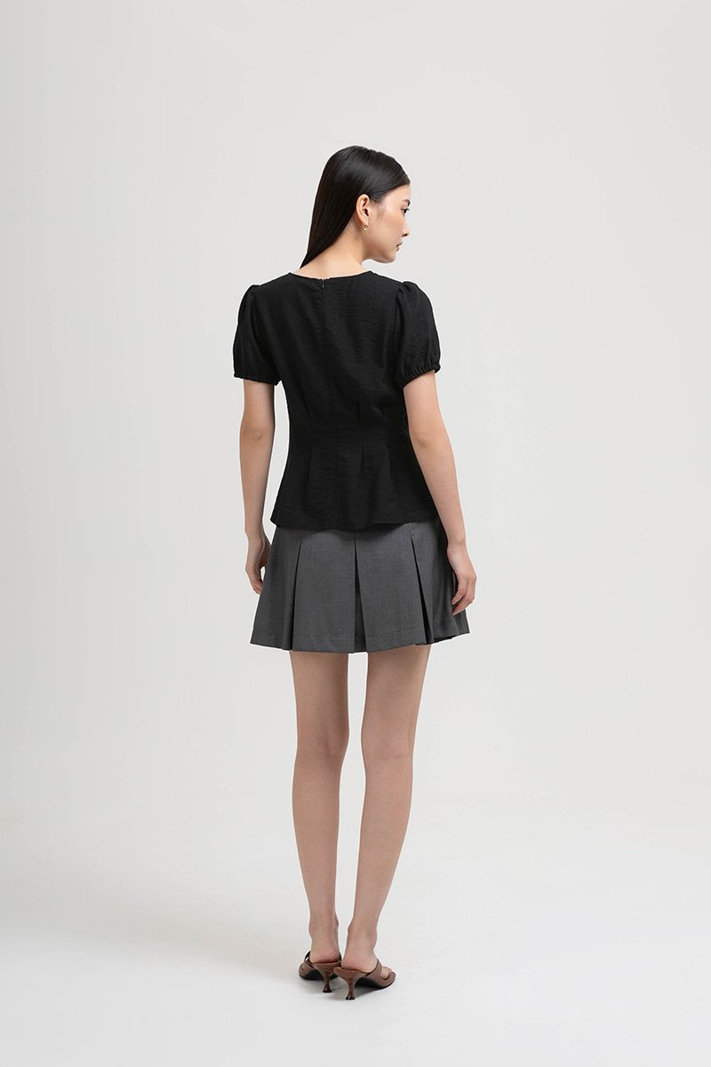 MIKAELA PIN TUCK BUTTONDOWN TOP