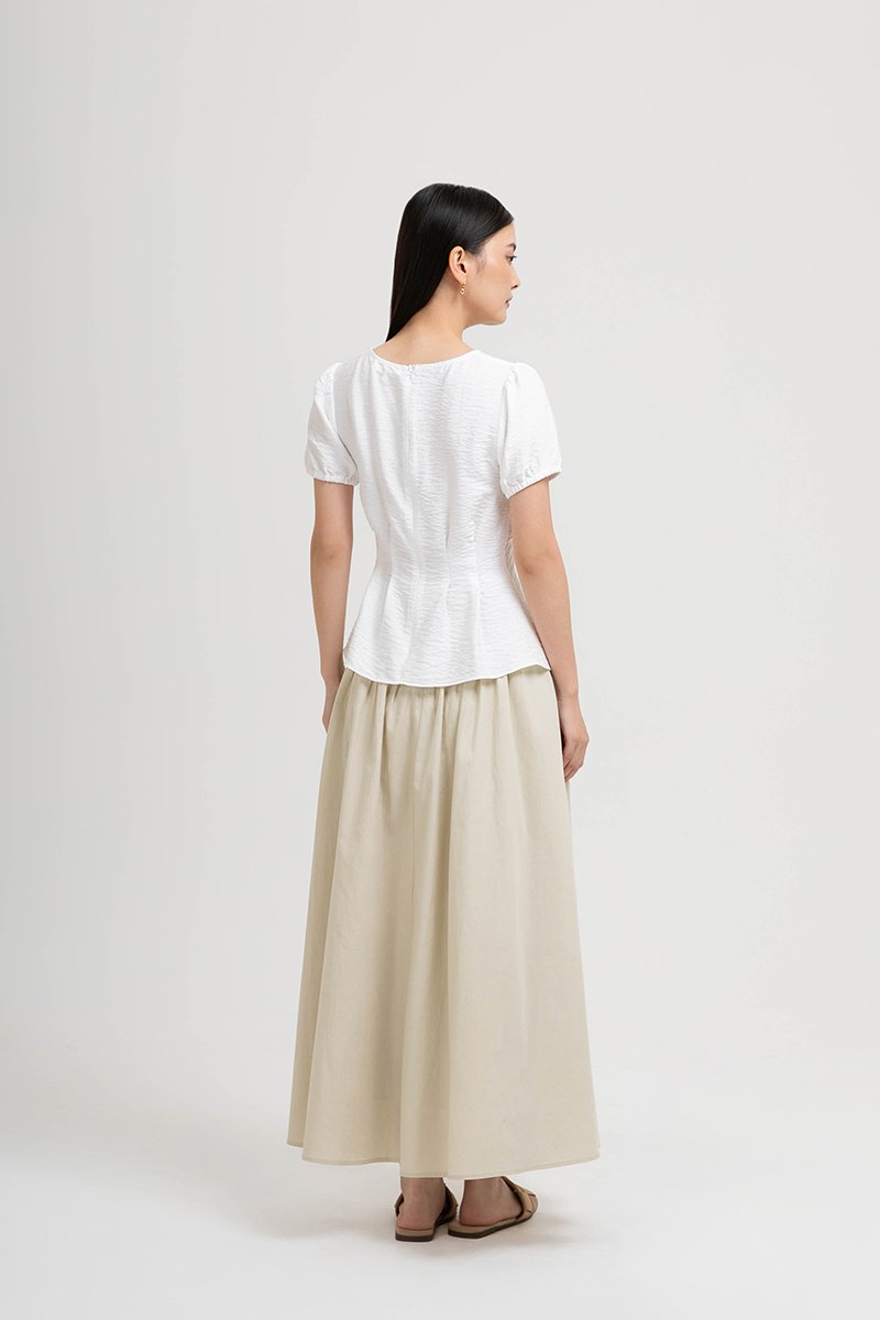 MIKAELA PIN TUCK BUTTONDOWN TOP