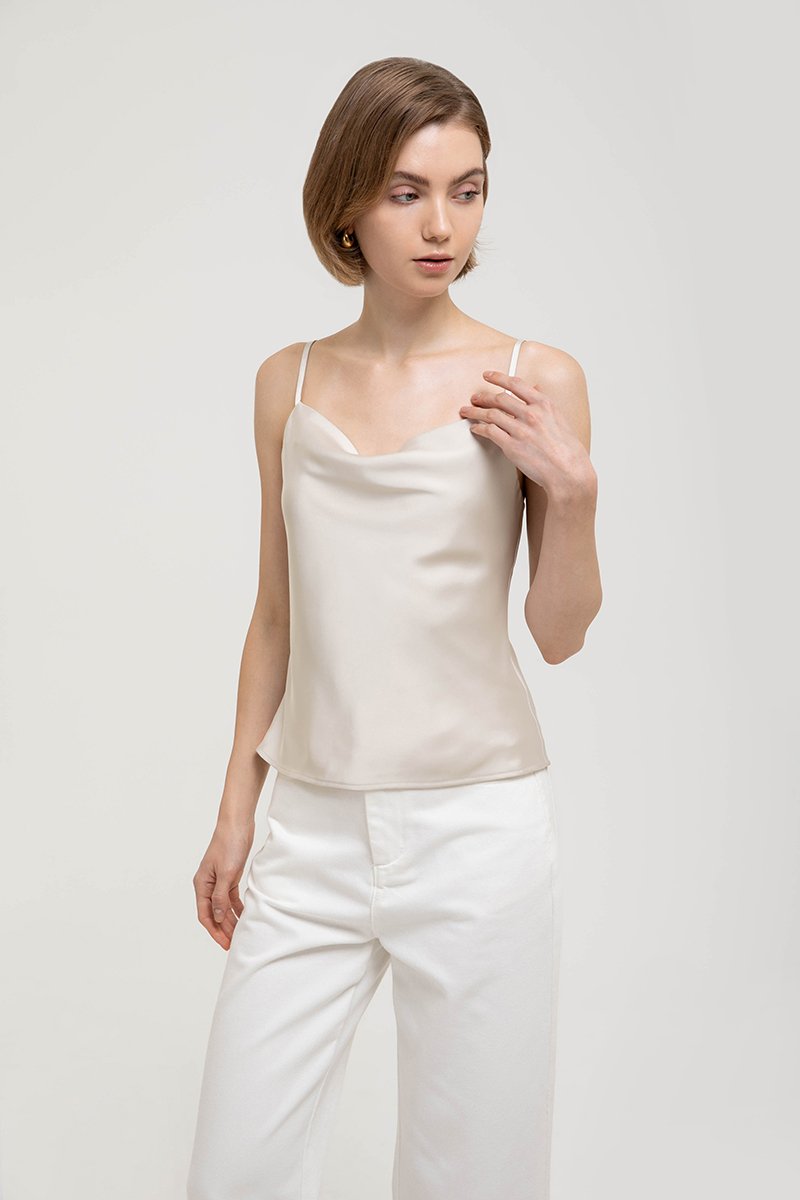 LIVIA COWL SATIN CAMI TOP
