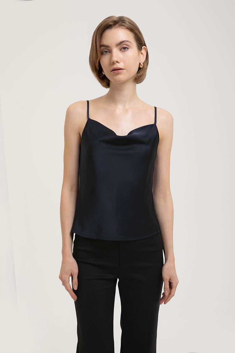LIVIA COWL SATIN CAMI TOP