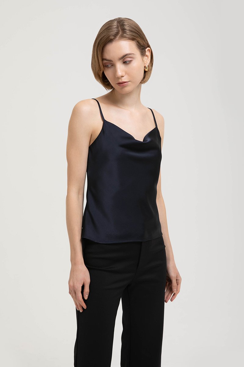 LIVIA COWL SATIN CAMI TOP