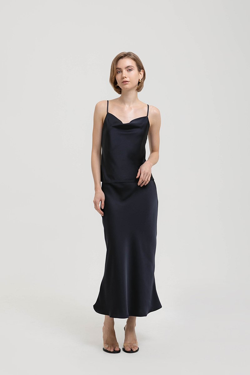 LIVIA COWL SATIN CAMI TOP