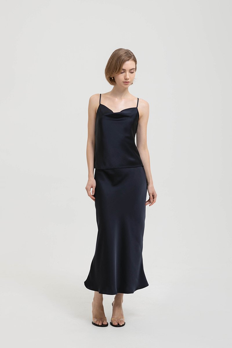 ELOISE SATIN BIAS SKIRT