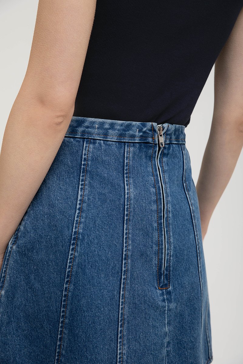 MAVEN PANELLED DENIM MINI SKIRT