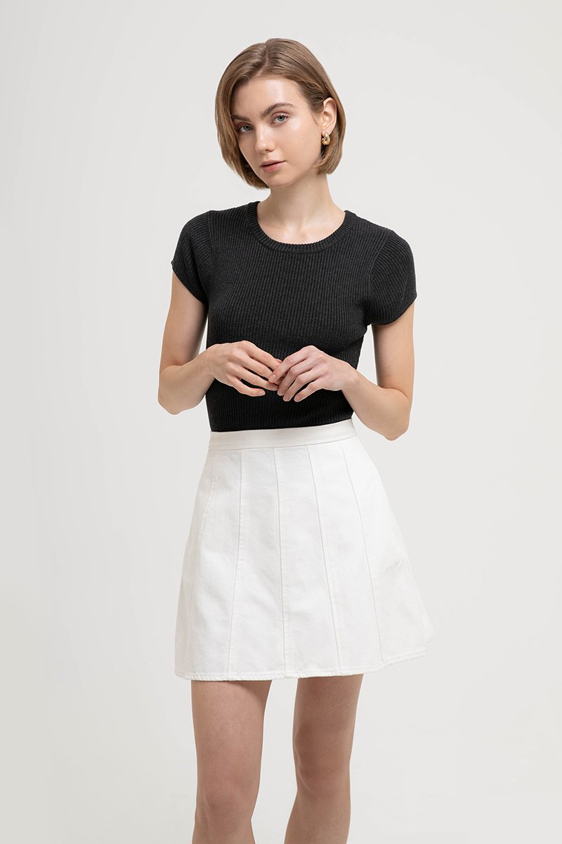 MAVEN PANELLED DENIM MINI SKIRT