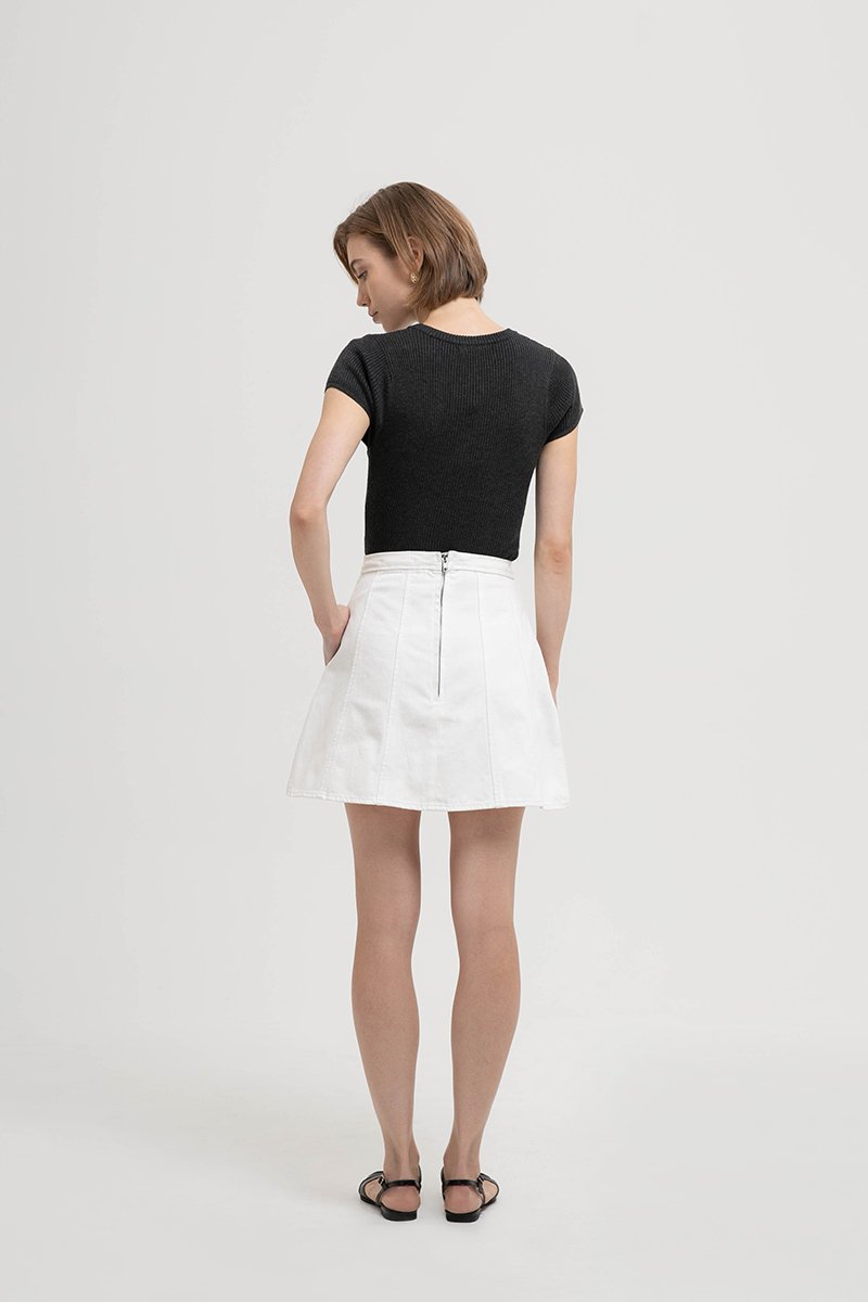 MAVEN PANELLED DENIM MINI SKIRT
