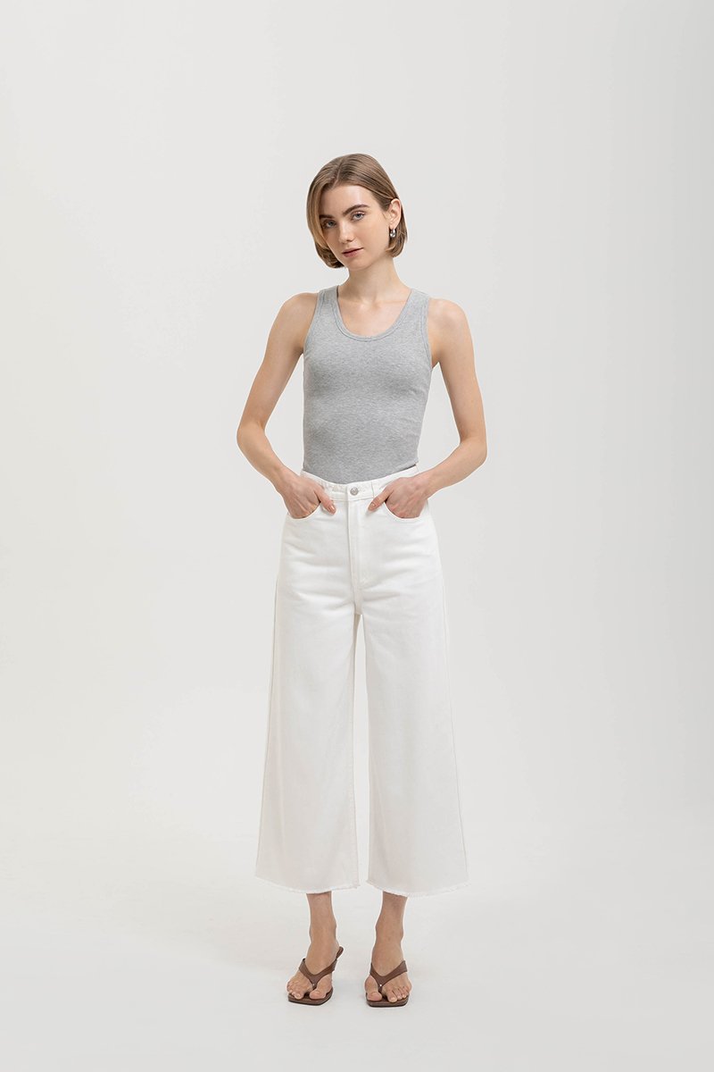 MARLON RAW HEM CROPPED JEANS