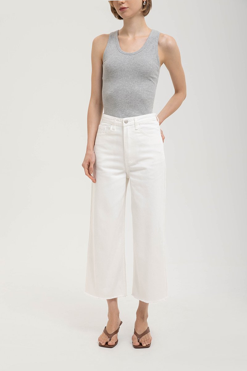 MARLON RAW HEM CROPPED JEANS