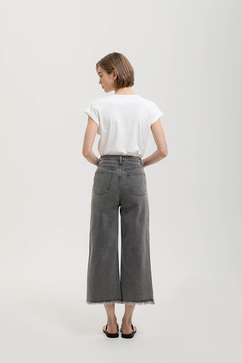 MARLON RAW HEM CROPPED JEANS
