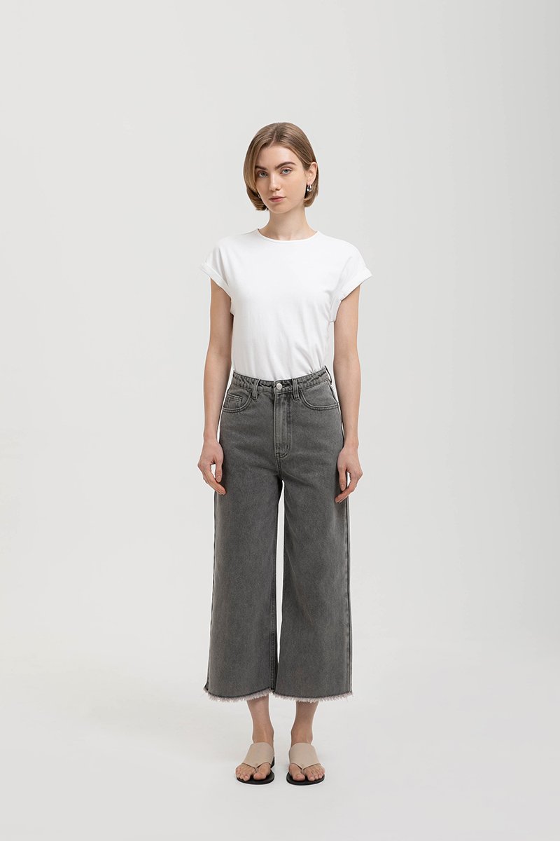 MARLON RAW HEM CROPPED JEANS