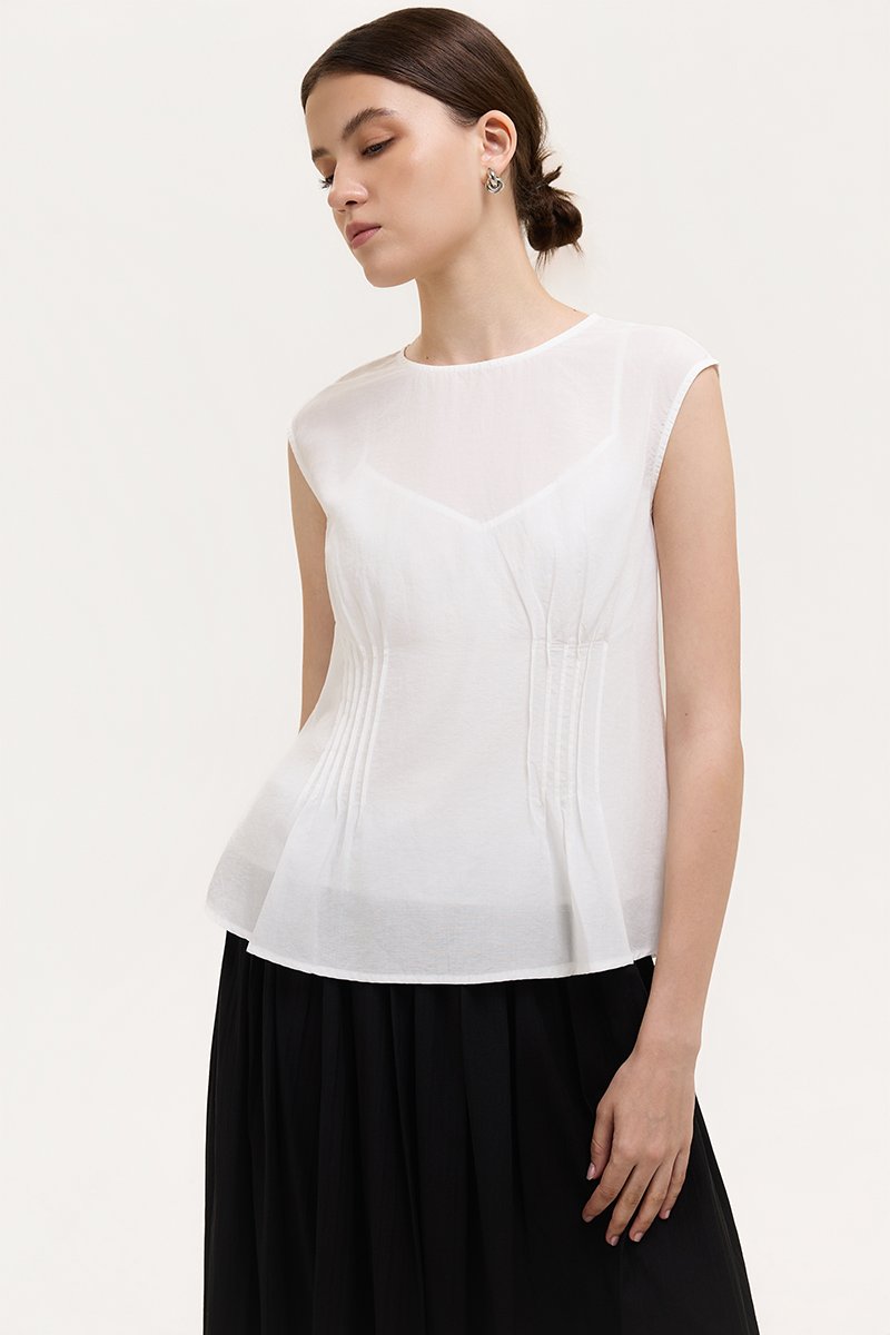 CARMINE SHEER TOP W CAMI