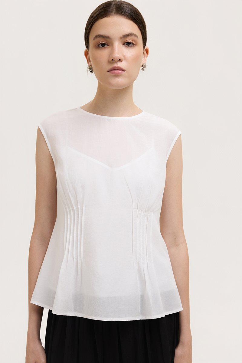 CARMINE SHEER TOP W CAMI