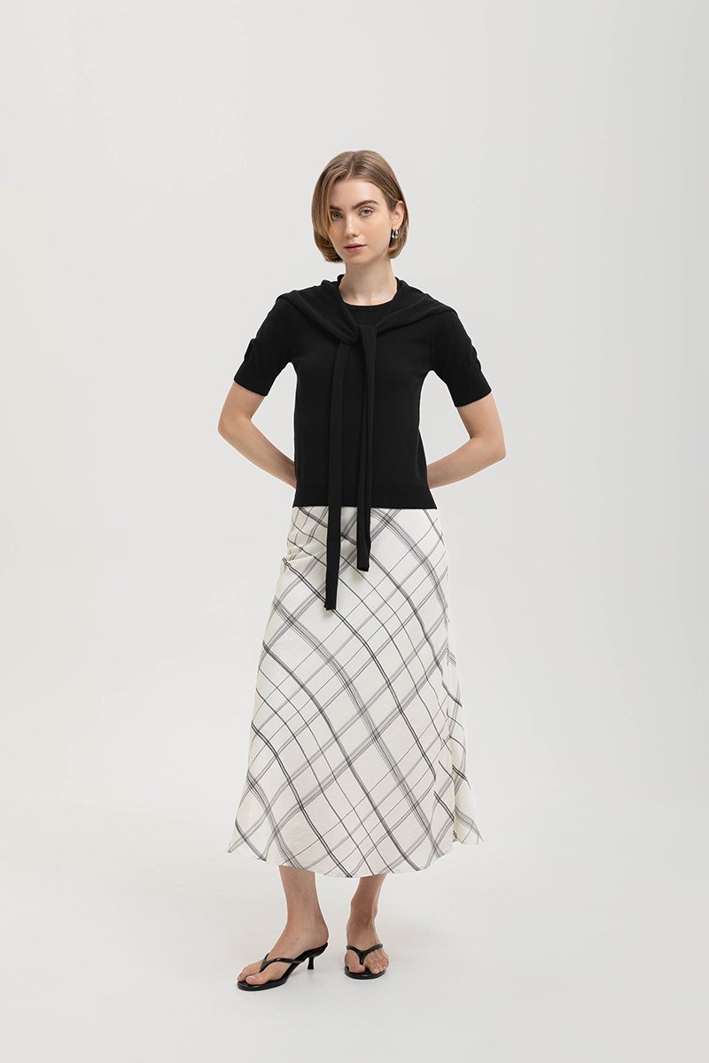 CASSIDY KNIT TOP W DETACHABLE SCARF