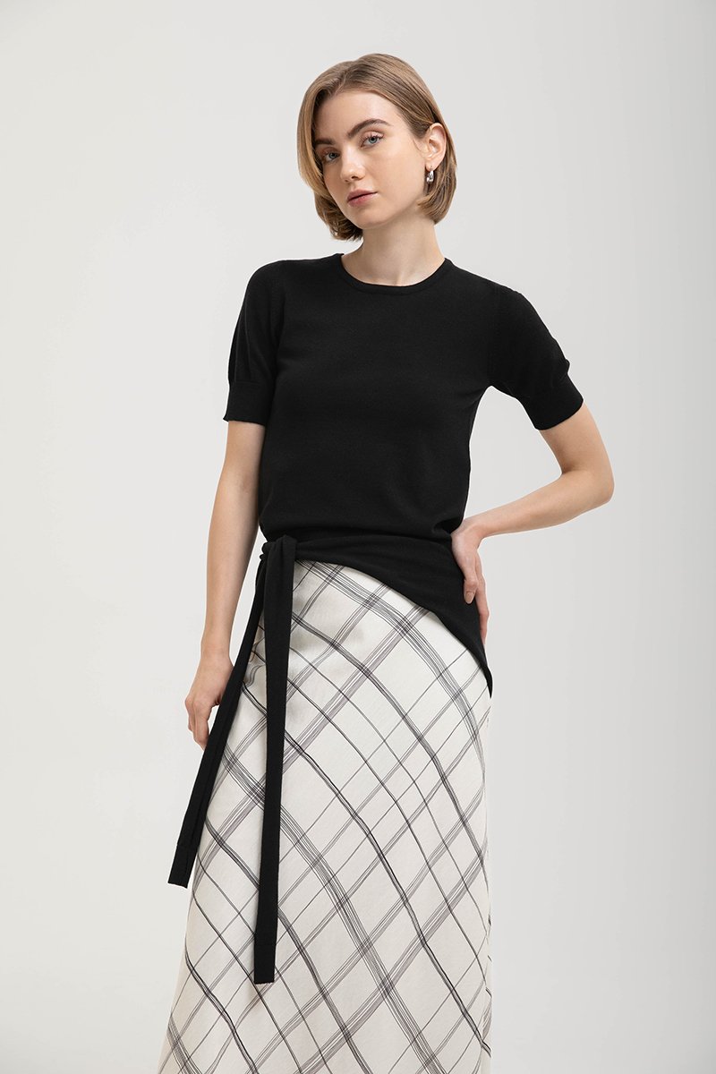 CASSIDY KNIT TOP W DETACHABLE SCARF