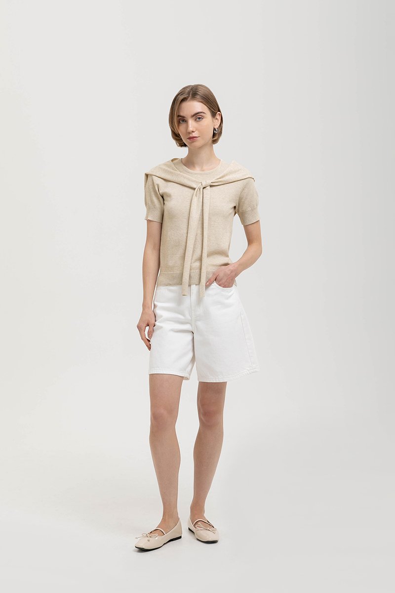 CASSIDY KNIT TOP W DETACHABLE SCARF
