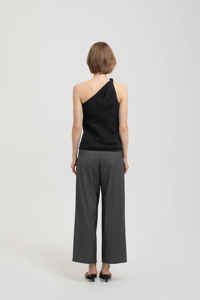 ANNETTE ONE SHOULDER TWIST LINEN TOP