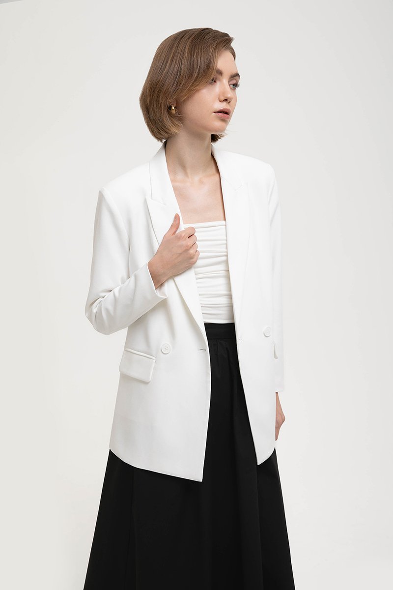ADRIEN RUCHED SLEEVE BLAZER