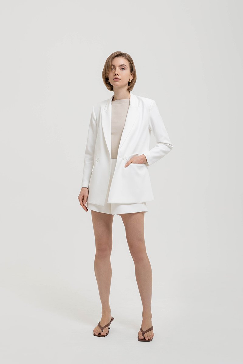 ADRIEN RUCHED SLEEVE BLAZER
