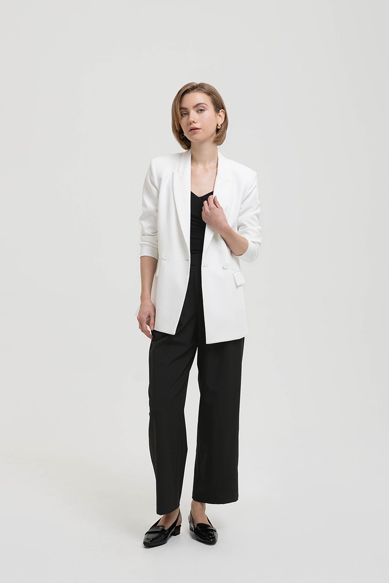 ADRIEN RUCHED SLEEVE BLAZER