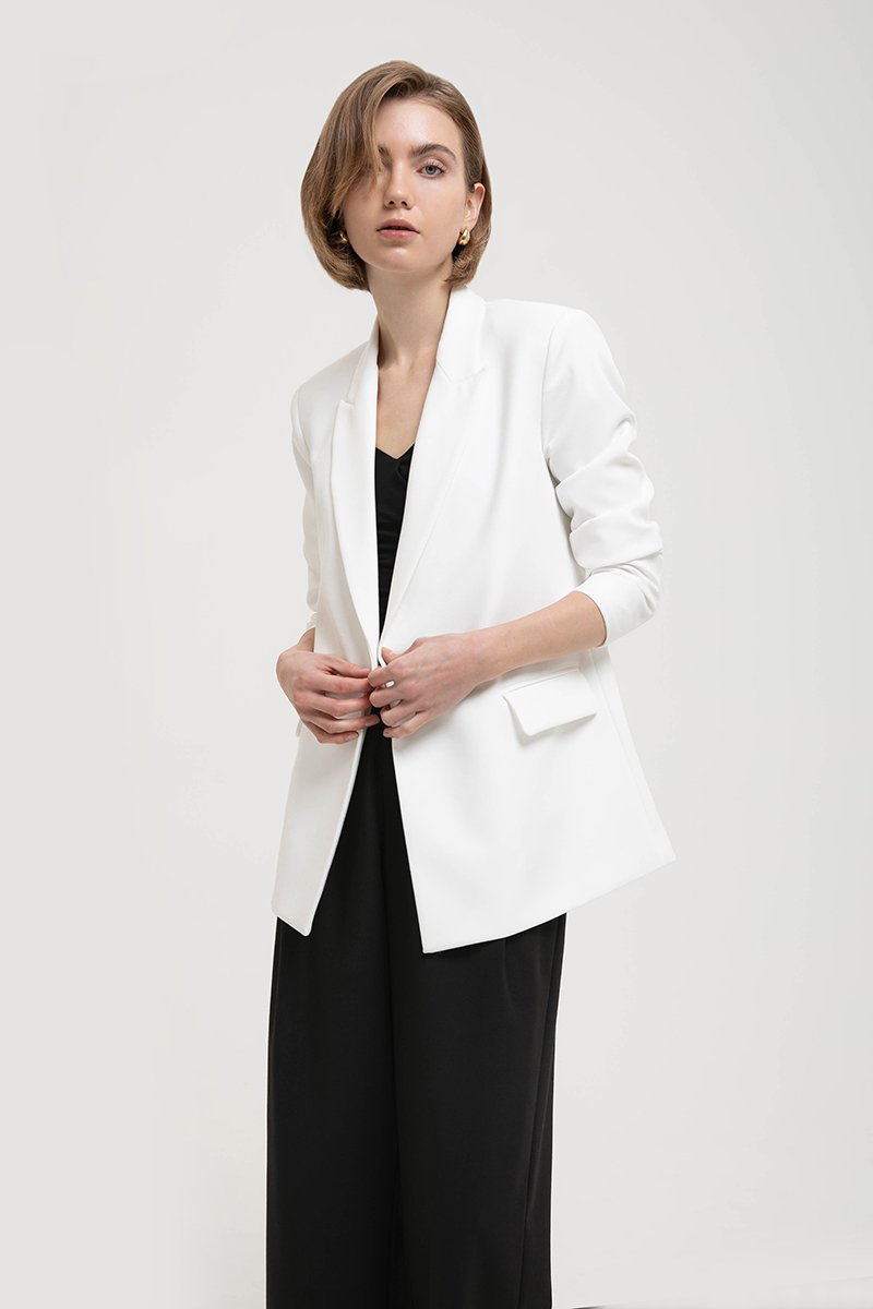 ADRIEN RUCHED SLEEVE BLAZER