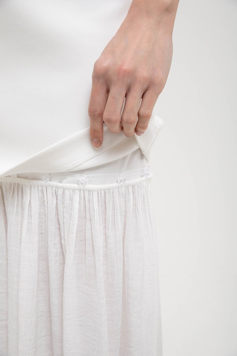 CASSIA SHEATH DRESS W REMOVABLE SHEER SKIRT