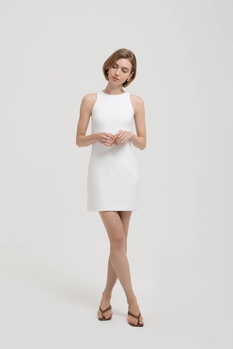 CASSIA SHEATH DRESS W REMOVABLE SHEER SKIRT