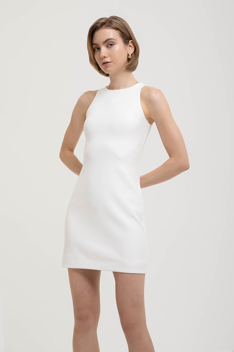 CASSIA SHEATH DRESS W REMOVABLE SHEER SKIRT