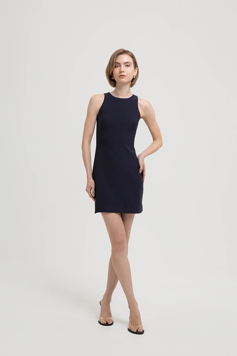 CASSIA SHEATH DRESS W REMOVABLE SHEER SKIRT