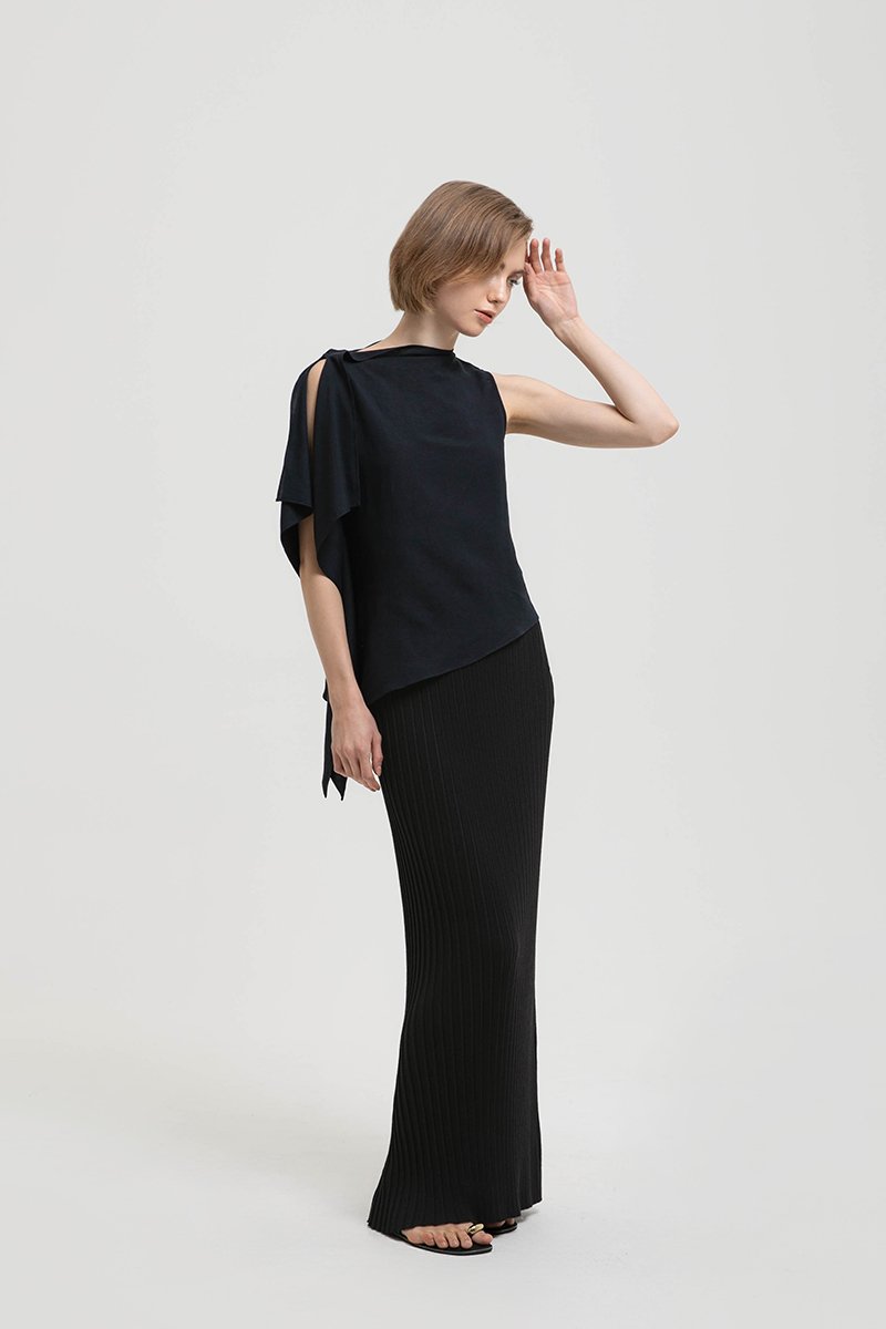 IMAYA DRAPED LINEN TOP